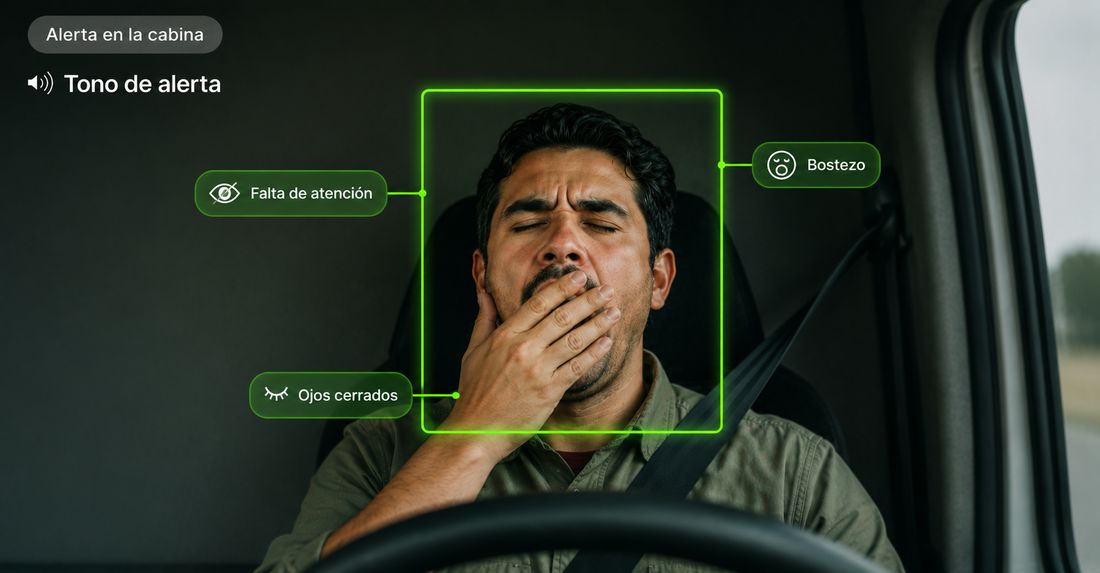 Alerta en la cabina: detección de bostezo, ojos cerrados y falta de atención